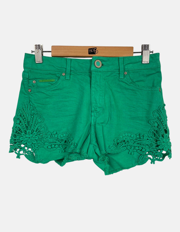 Green colour shorts FM